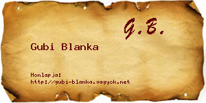Gubi Blanka névjegykártya